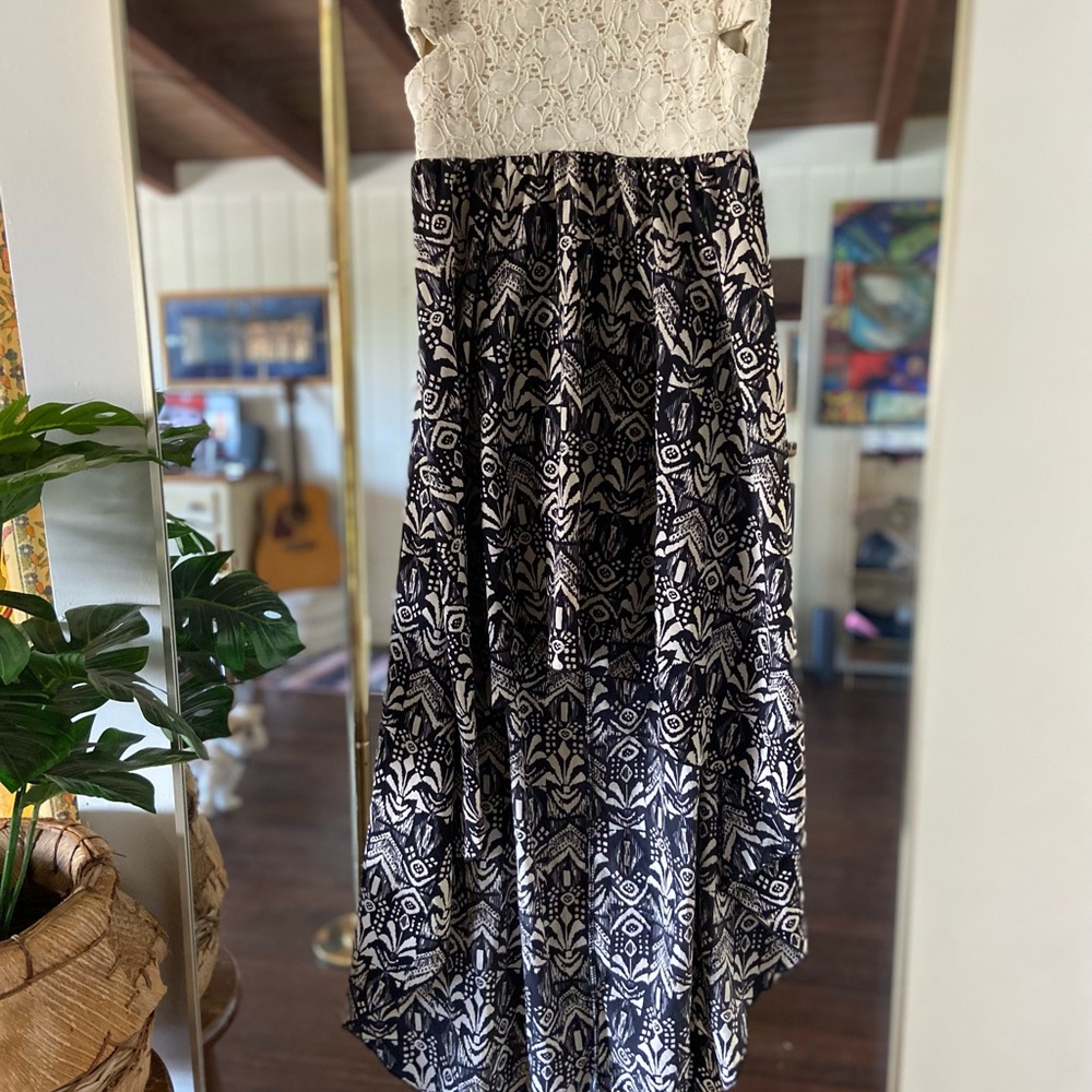 Trac Black and White Patterned Dress